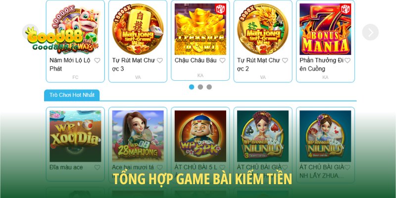 Game bài kiếm tiền với các siêu phẩm đa dạng