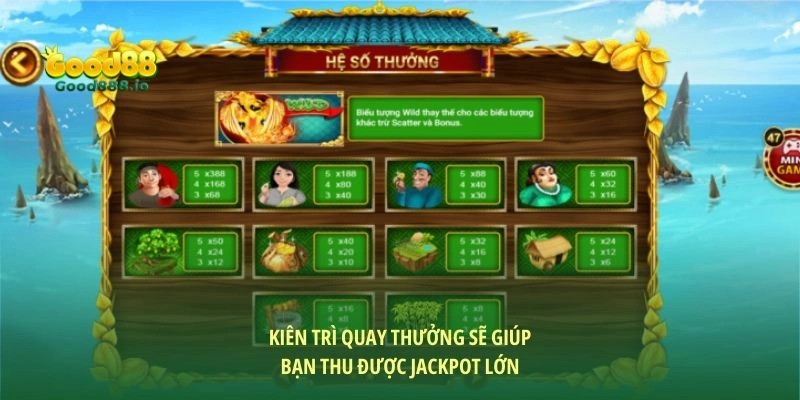 Kiên trì quay thưởng sẽ giúp bạn thu được Jackpot lớn
